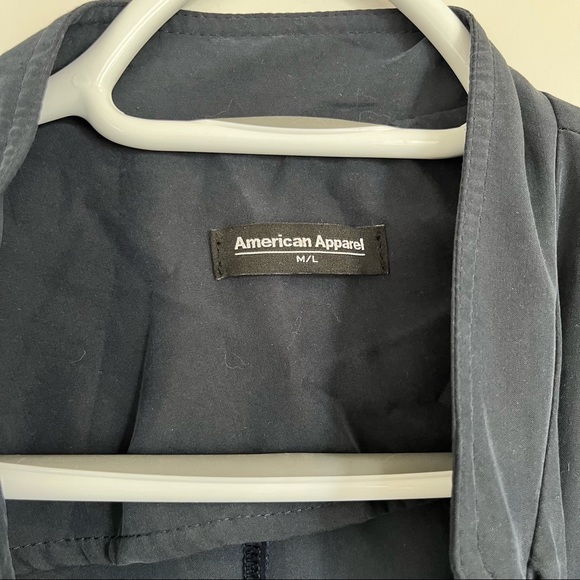 AMERICAN APPAREL NAVY TRENCH COAT - Picture 2 of 4